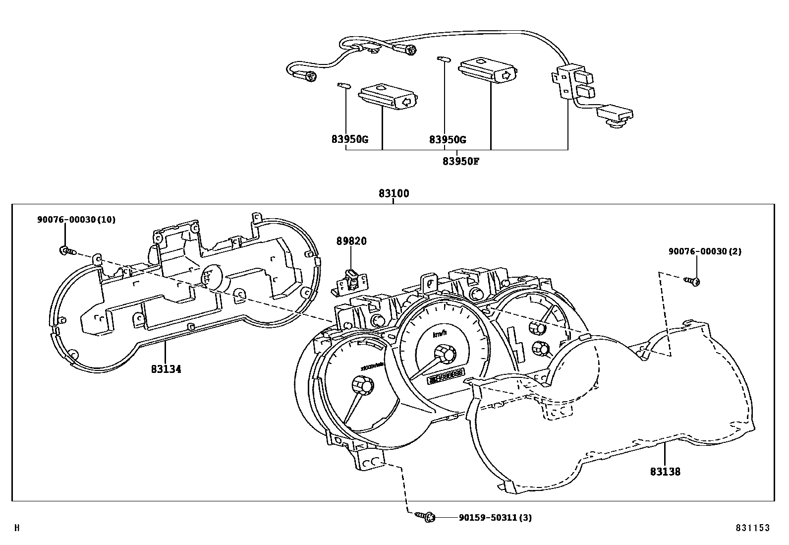 Toyota HILUX 仪表 EPC diagram — 831153
