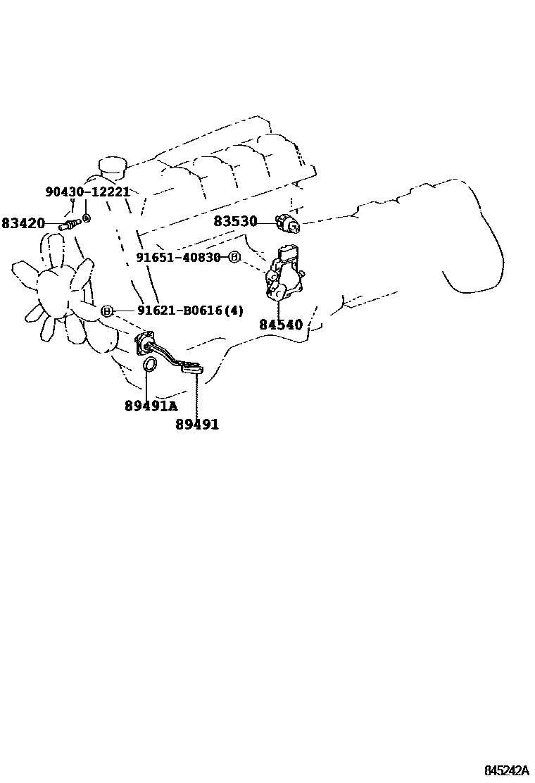Toyota HILUX 开关和继电器和ECU EPC diagram — 845242A