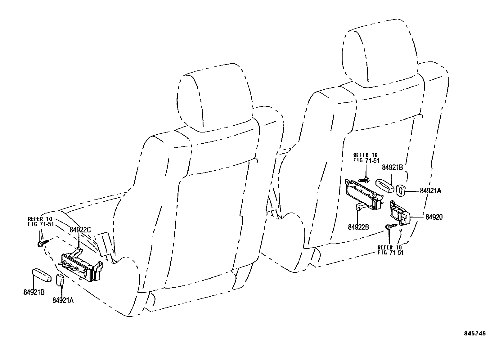 Toyota HILUX 开关和继电器和ECU EPC diagram — 845249