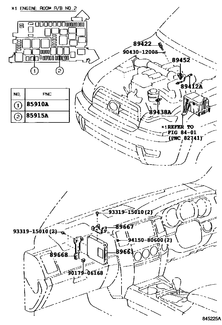 Toyota HILUX 电子燃油喷射系统 EPC diagram — 845225A