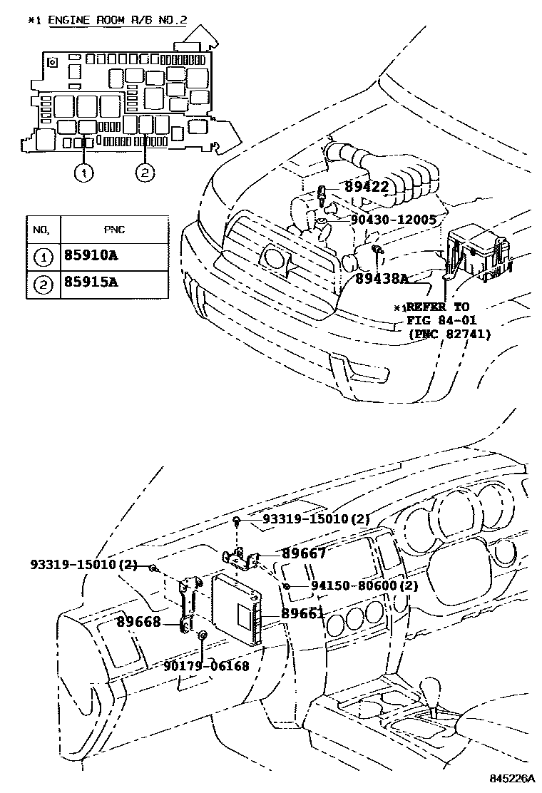 Toyota HILUX 电子燃油喷射系统 EPC diagram — 845226A
