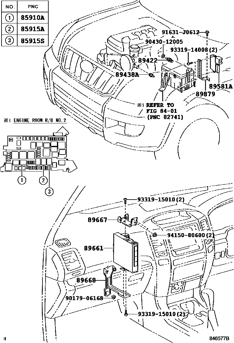 Toyota HILUX 电子燃油喷射系统 EPC diagram — 846577B