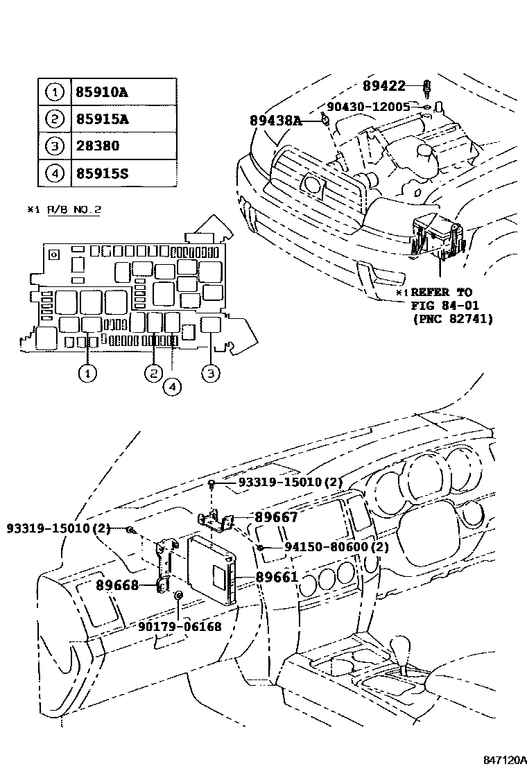 Toyota HILUX 电子燃油喷射系统 EPC diagram — 847120A