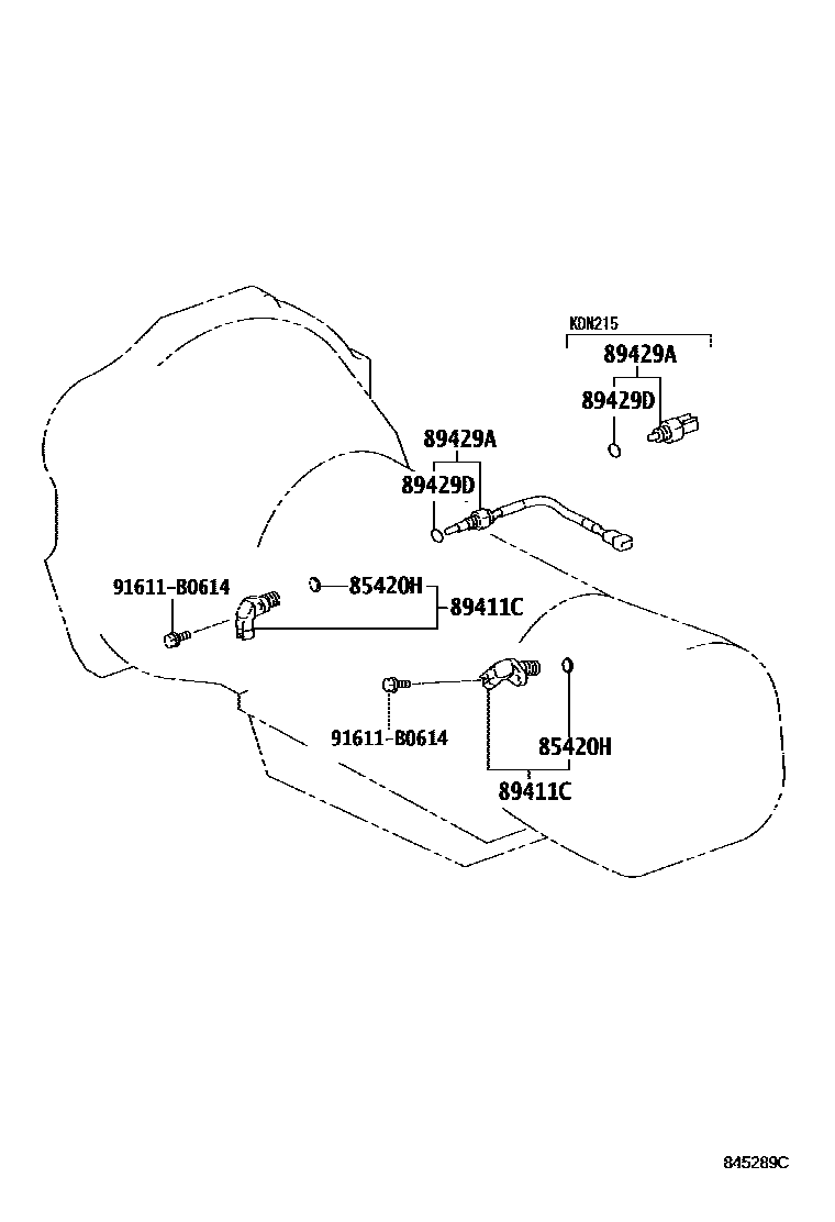 Toyota HILUX 超速档和电子控制变速器 EPC diagram — 845289C