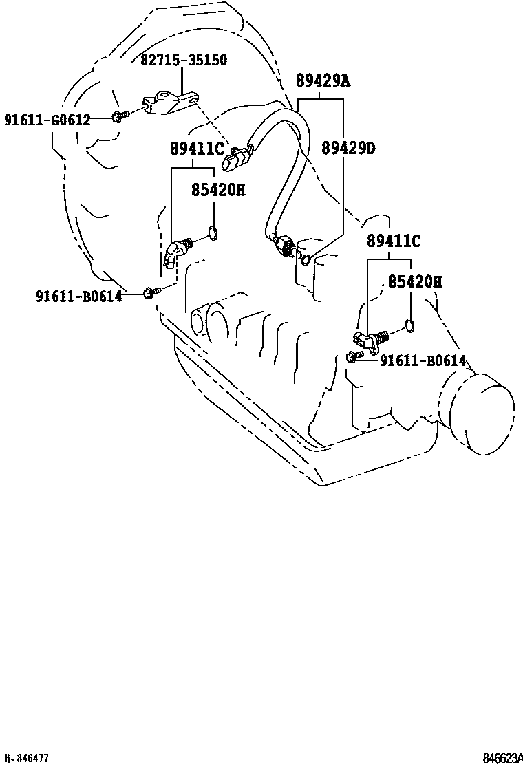 Toyota HILUX 超速档和电子控制变速器 EPC diagram — 846623A