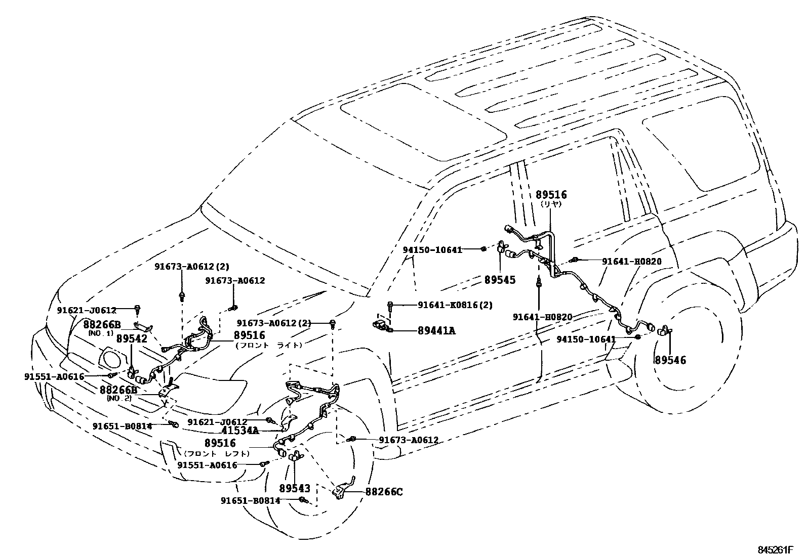 Toyota HILUX ABS 和 VSC EPC diagram — 845261F