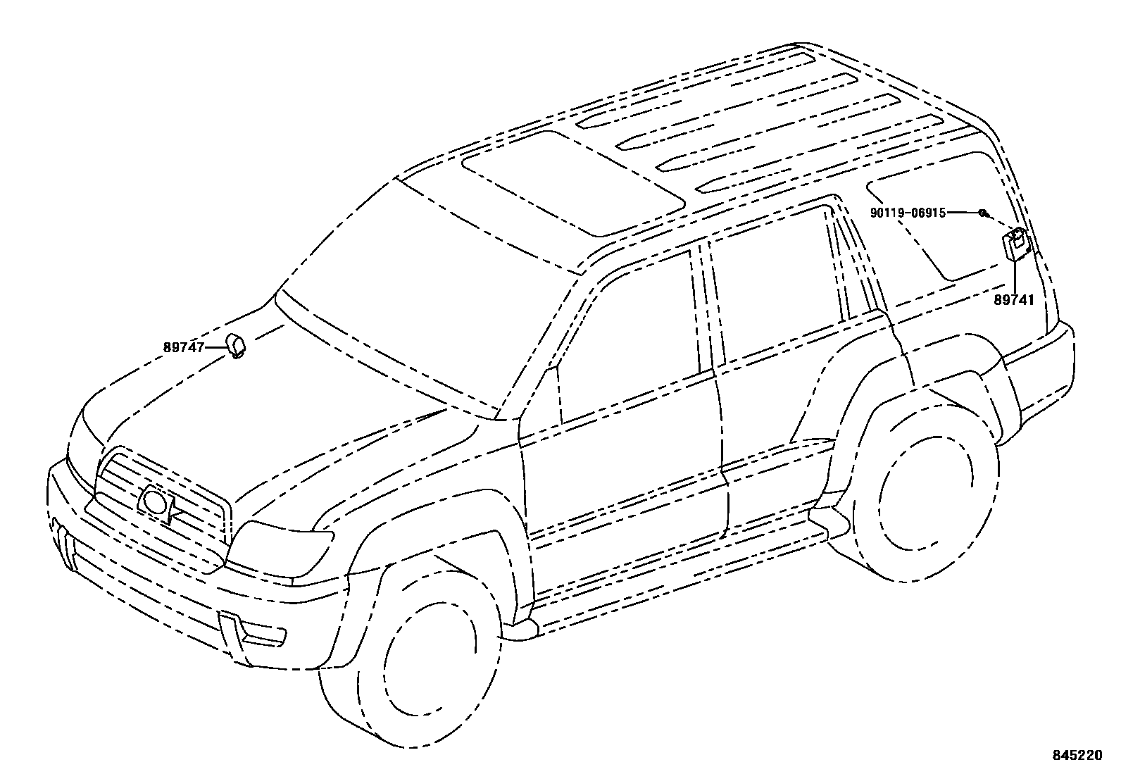 Toyota HILUX 遥控门锁 EPC diagram — 845220