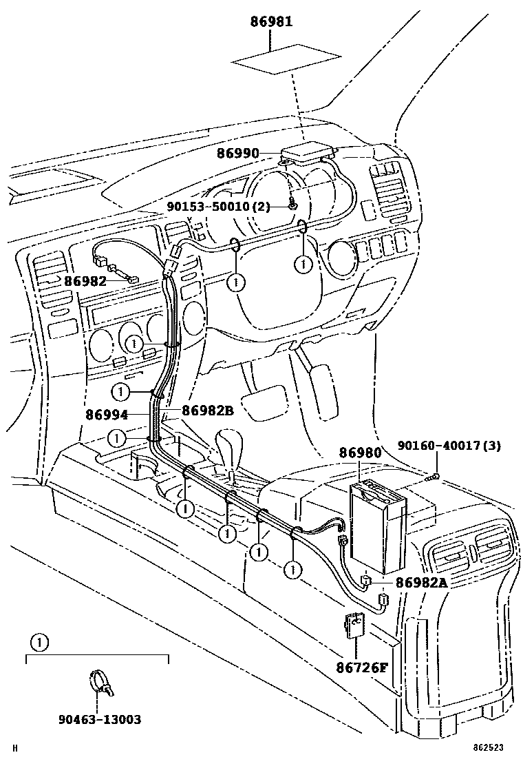 Toyota HILUX 收音机通信和ETC EPC diagram — 862523