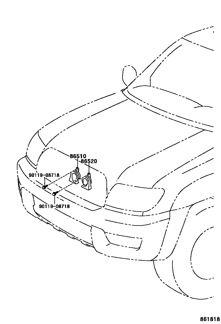 Toyota HILUX 喇叭 EPC diagram — 861818