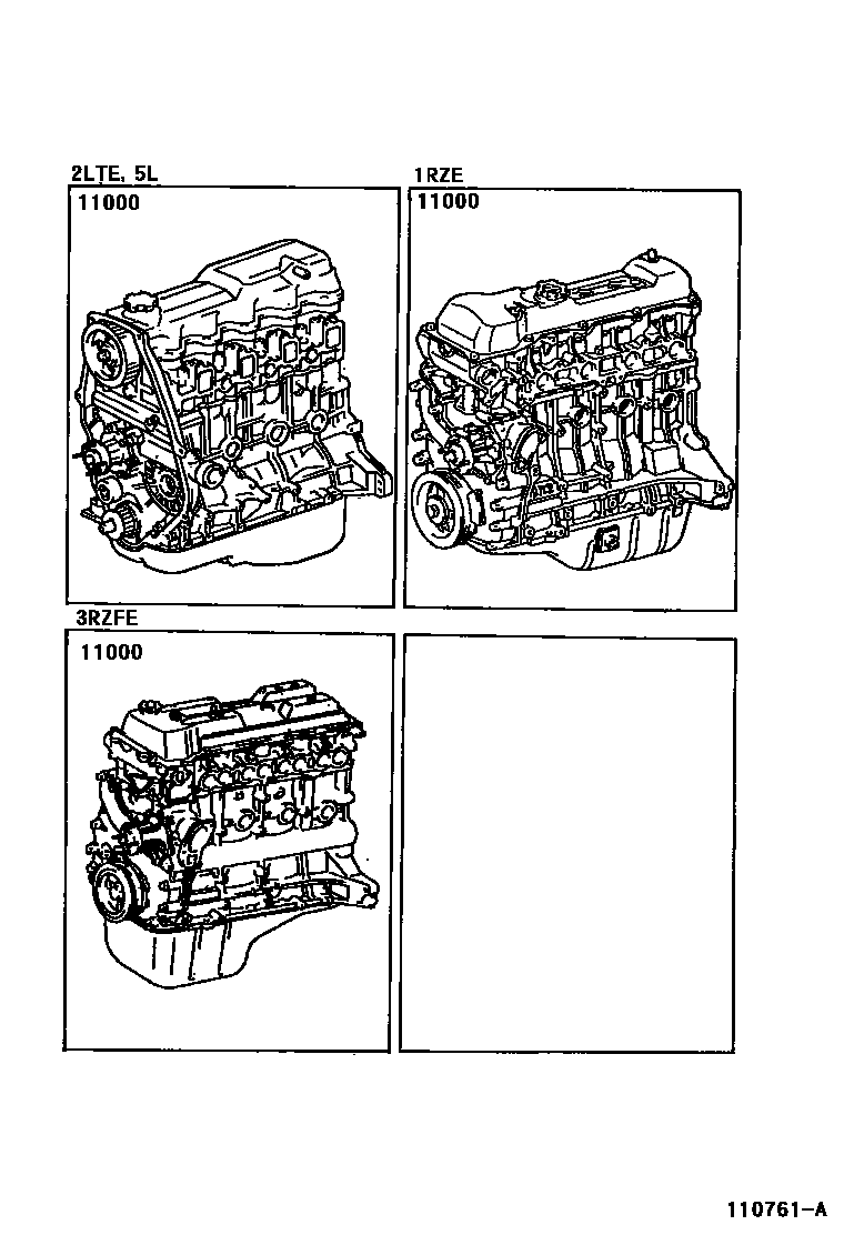 Toyota HILUX Partial Engine Assembly EPC diagram — 110761A