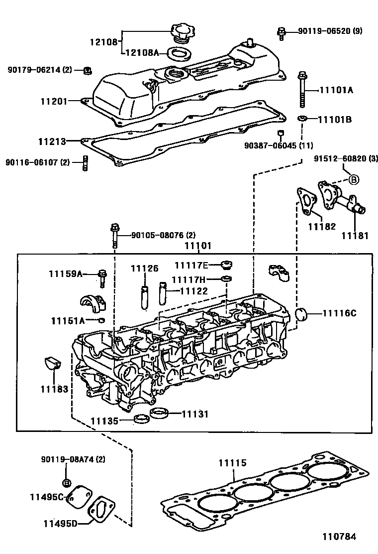 Toyota HILUX Cylinder Head EPC diagram — 110784