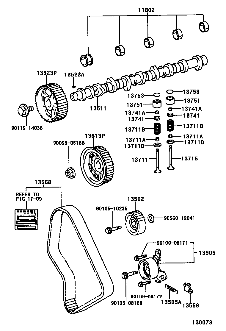 Toyota HILUX Camshaft & Valve EPC diagram — 130073