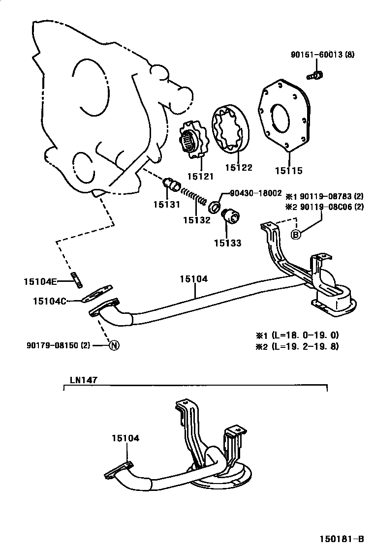 Toyota HILUX Engine Oil Pump EPC diagram — 150181B