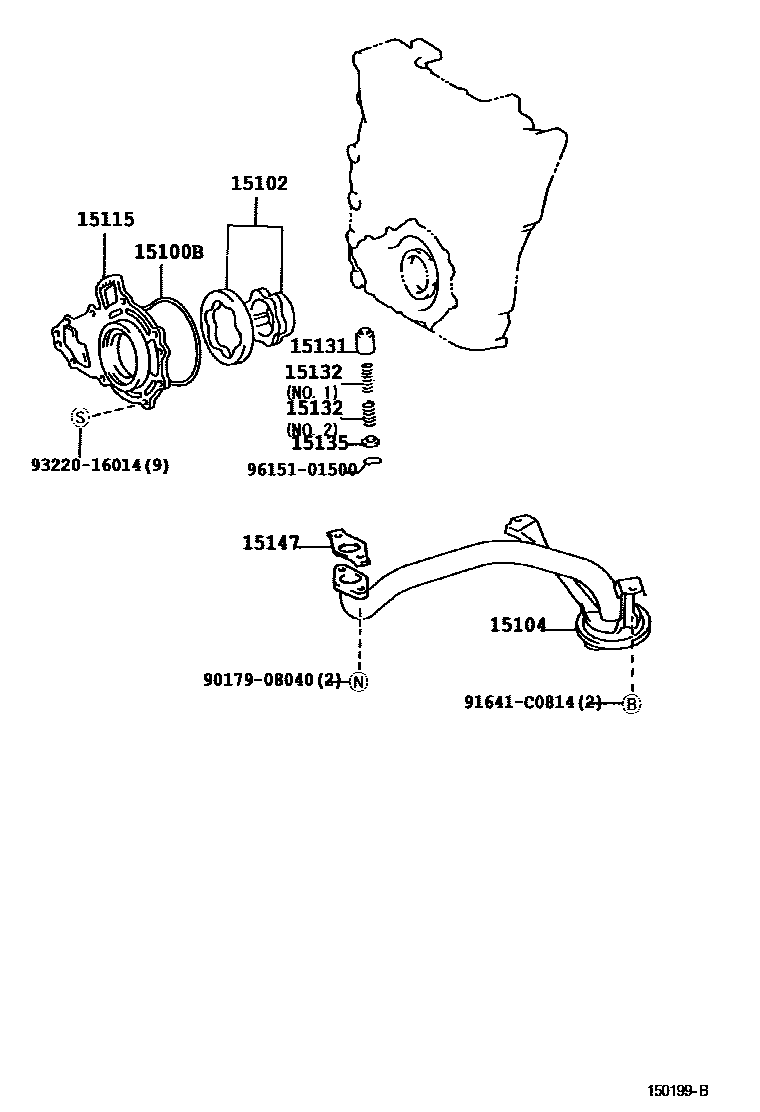 Toyota HILUX Engine Oil Pump EPC diagram — 150199B