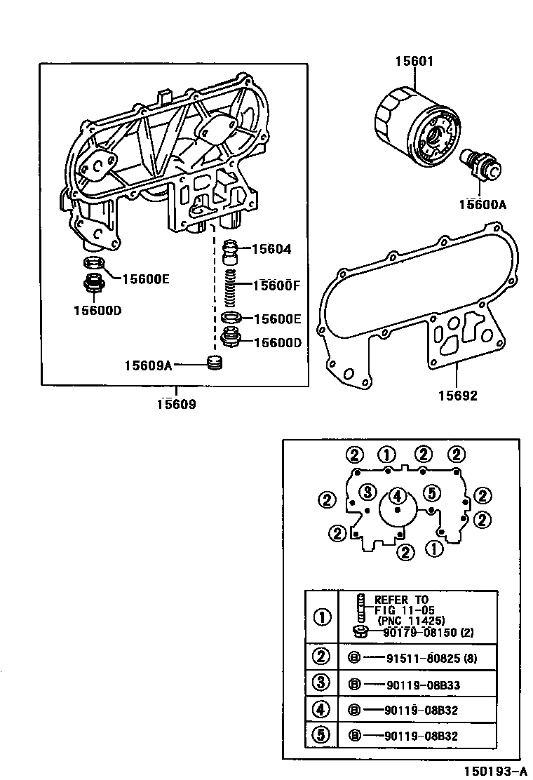 Toyota HILUX Oil Filter EPC diagram — 150193A