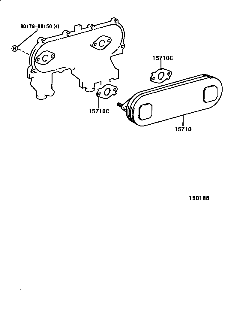 Toyota HILUX Engine Oil Cooler EPC diagram — 150188