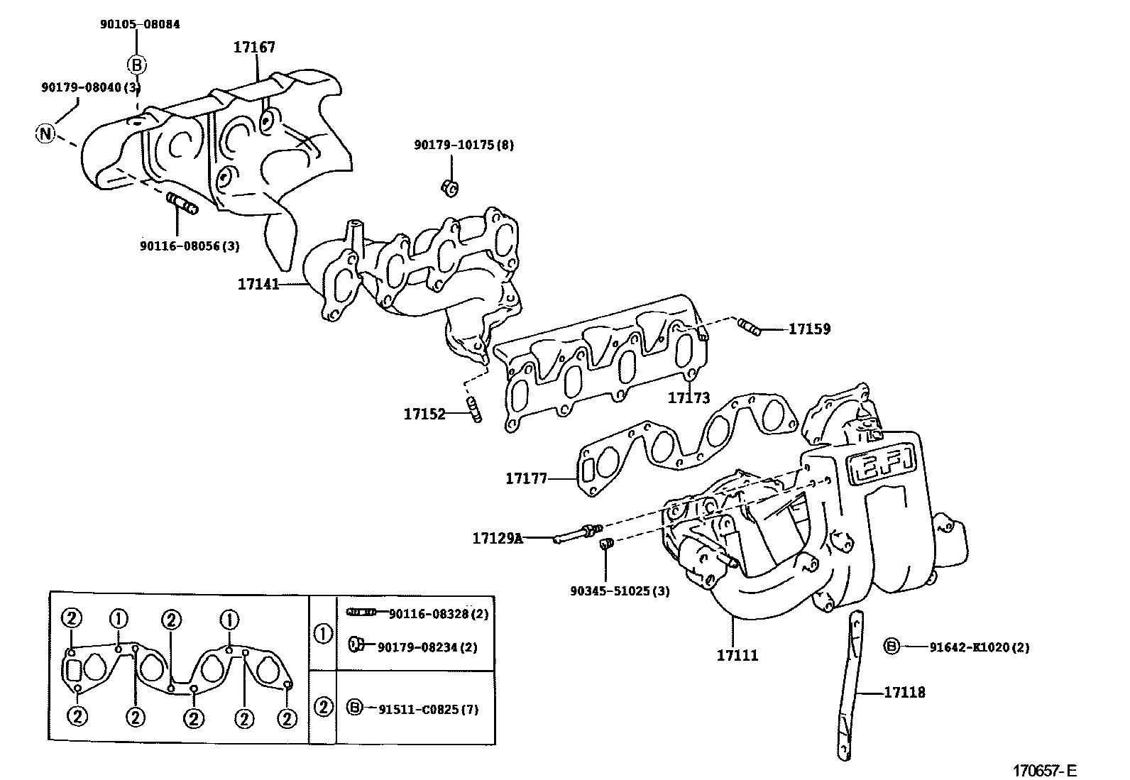 Toyota HILUX Manifold EPC diagram — 170657E