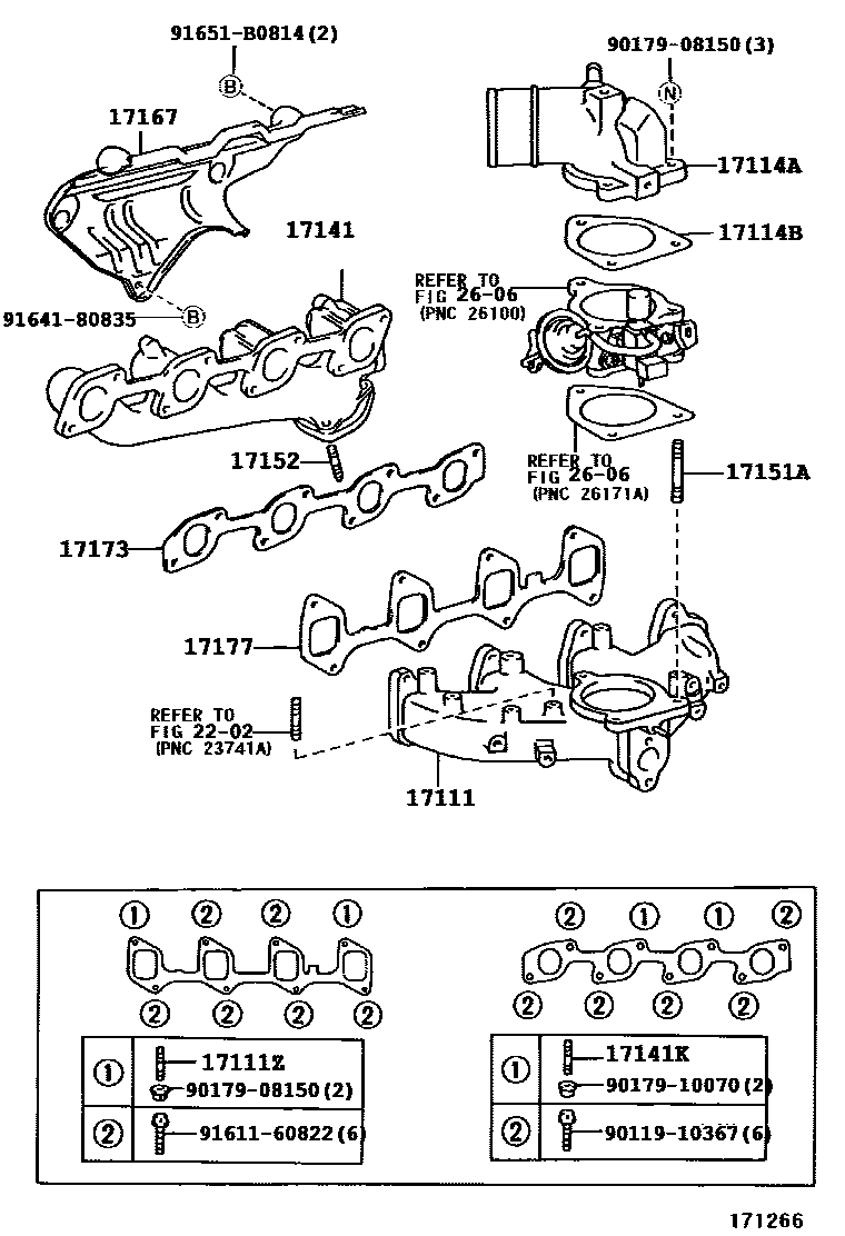 Toyota HILUX Manifold EPC diagram — 171266D