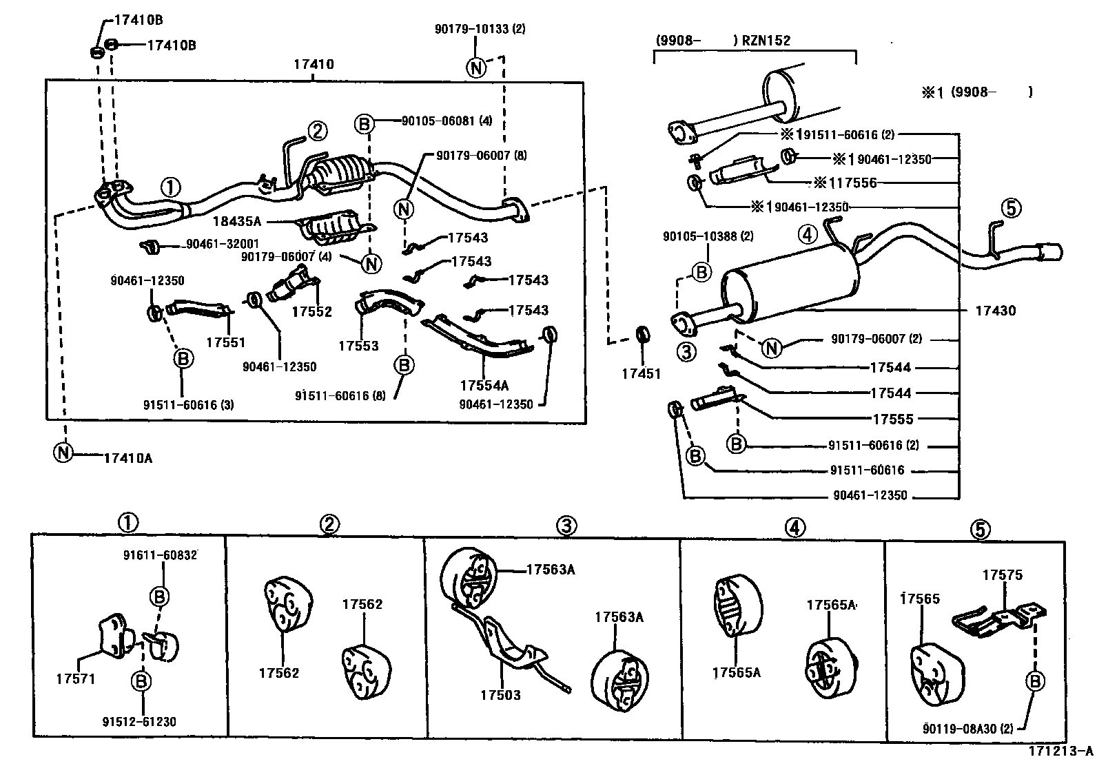 Toyota HILUX Exhaust Pipe EPC diagram — 171213A