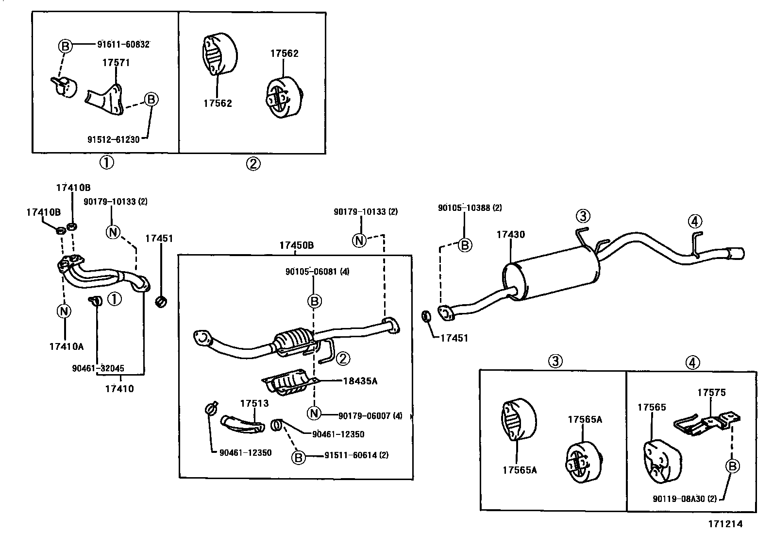 Toyota HILUX Exhaust Pipe EPC diagram — 171214