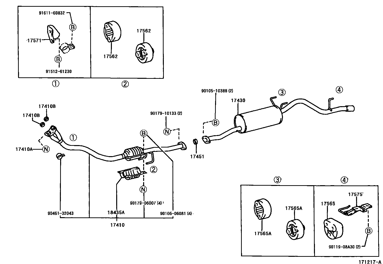 Toyota HILUX Exhaust Pipe EPC diagram — 171217A