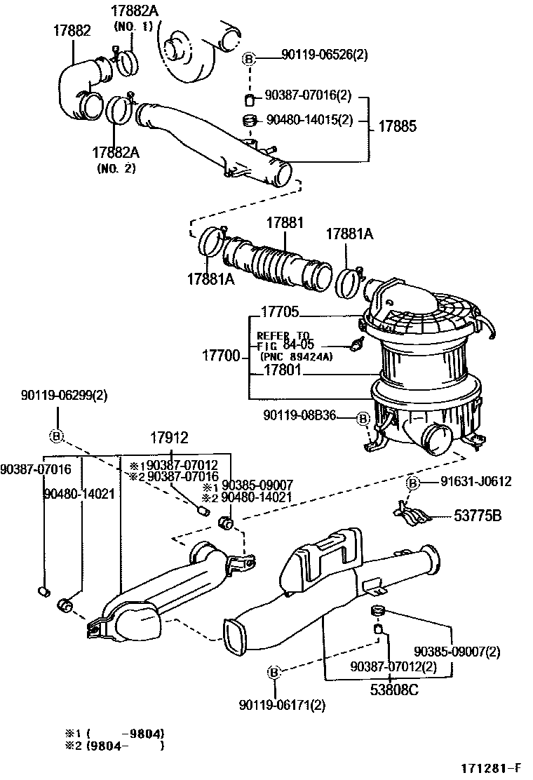 Toyota HILUX Air Cleaner EPC diagram — 171281F