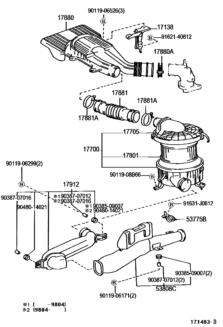 Toyota HILUX Air Cleaner EPC diagram — 171483D