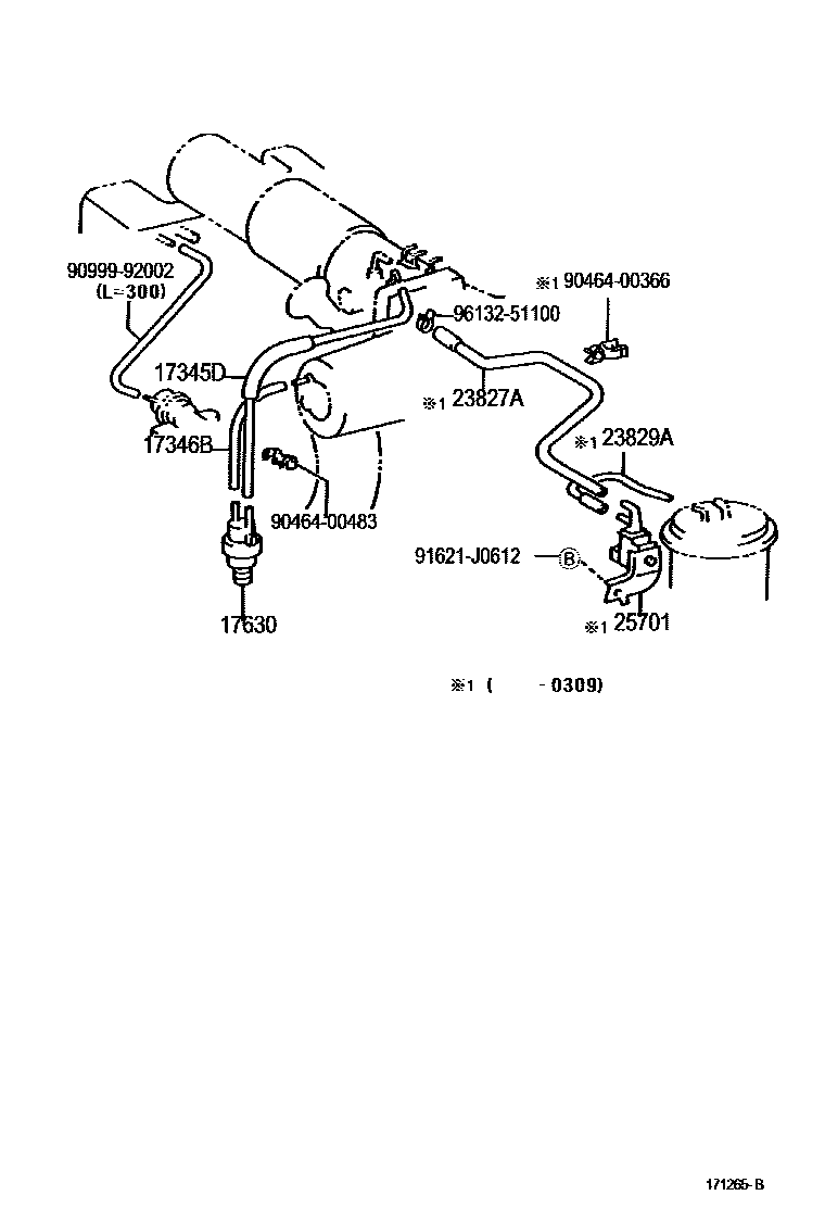 Toyota HILUX vacuum tube EPC diagram — 171265B
