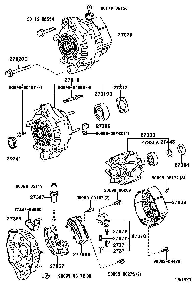 Toyota HILUX Alternator EPC diagram — 190521