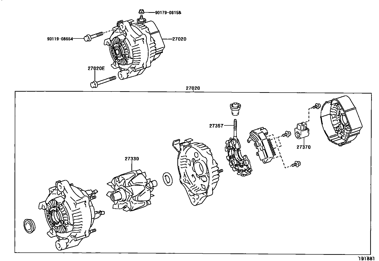 Toyota HILUX Alternator EPC diagram — 191881