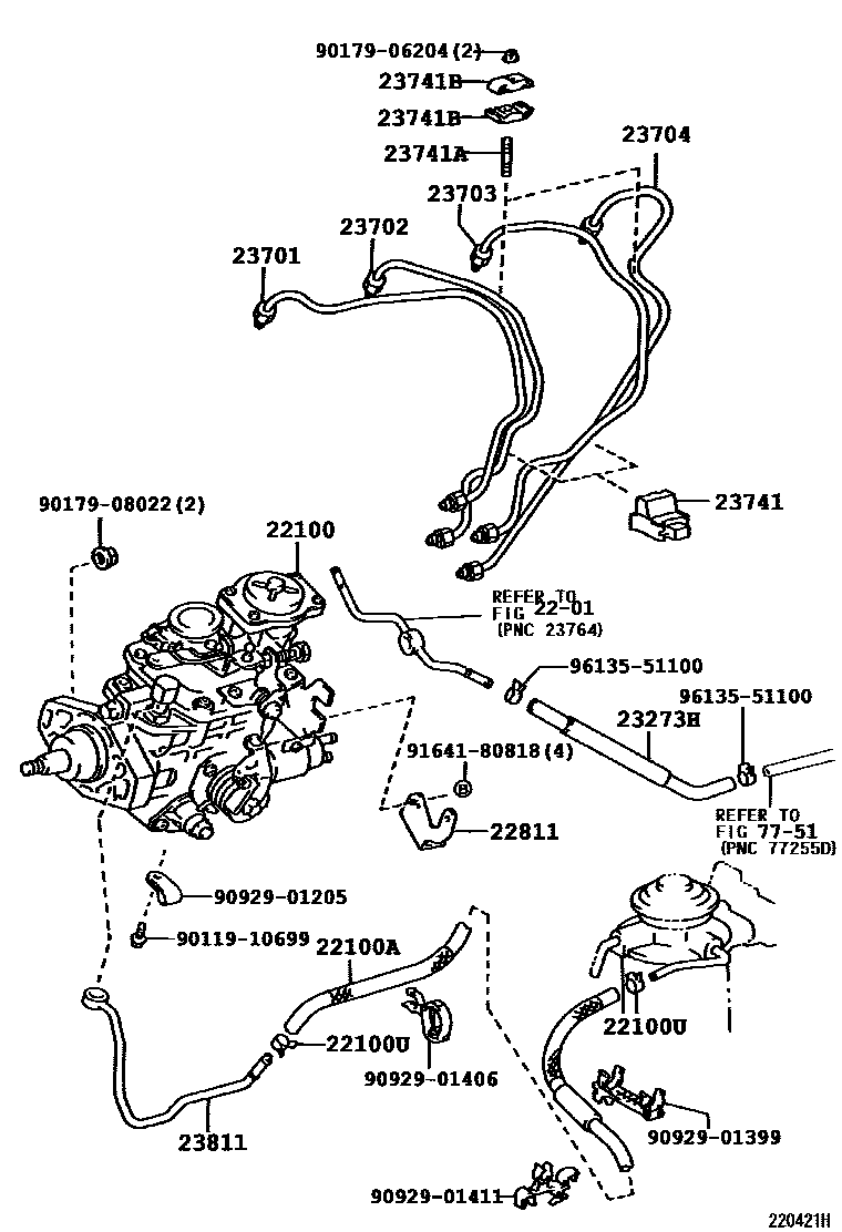 Toyota HILUX 喷油泵总成 EPC diagram — 220421H