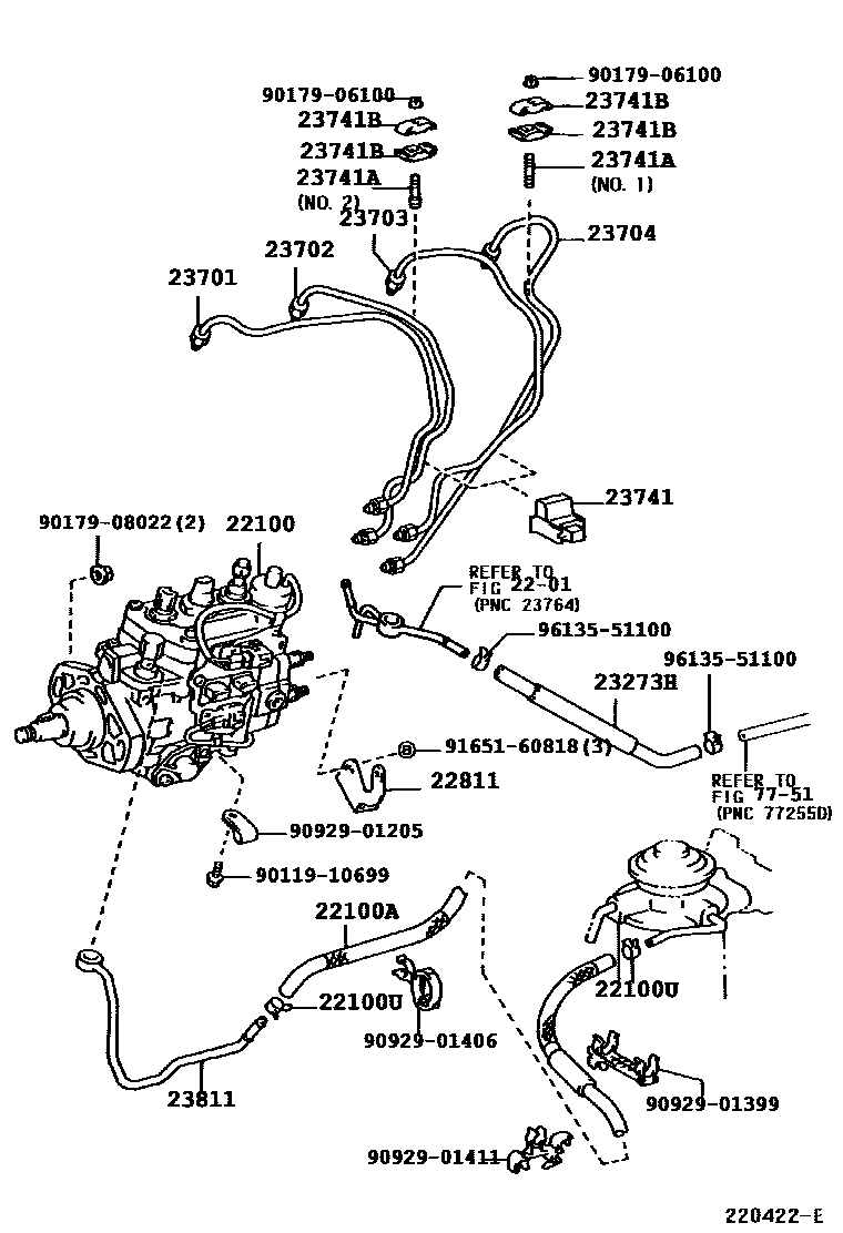 Toyota HILUX 喷油泵总成 EPC diagram — 220422E