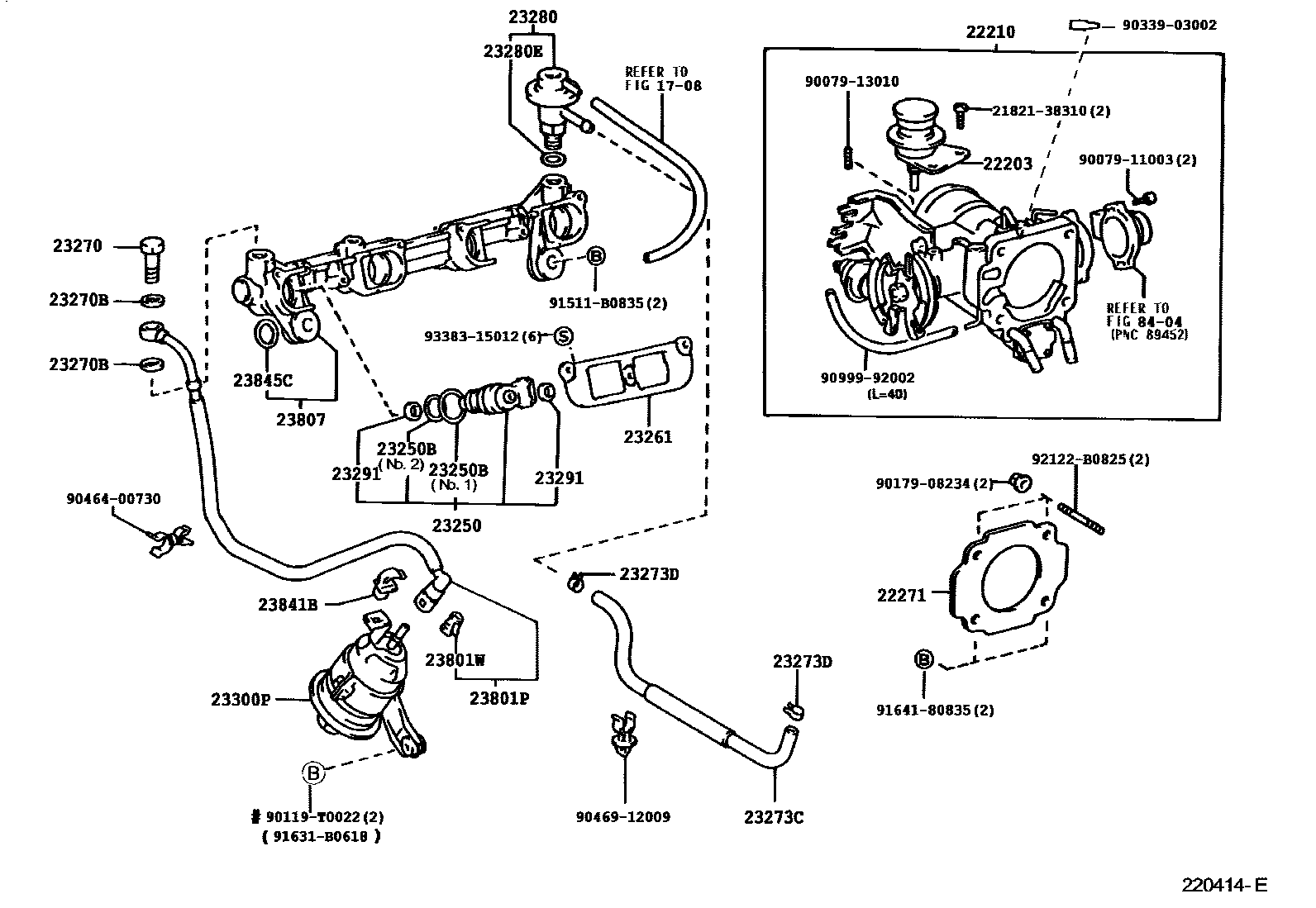 Toyota HILUX 燃油喷射系统 EPC diagram — 220414E