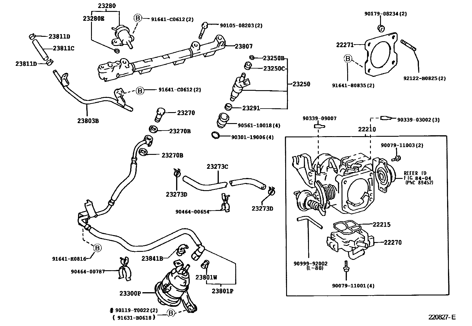 Toyota HILUX 燃油喷射系统 EPC diagram — 220827E