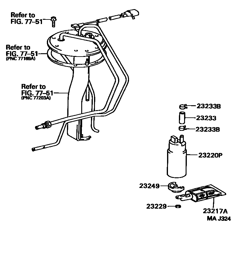 Toyota HILUX 燃油喷射系统 EPC diagram — MAJ324