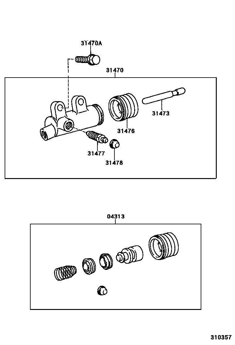 Toyota HILUX 离合器分离缸 EPC diagram — 310357