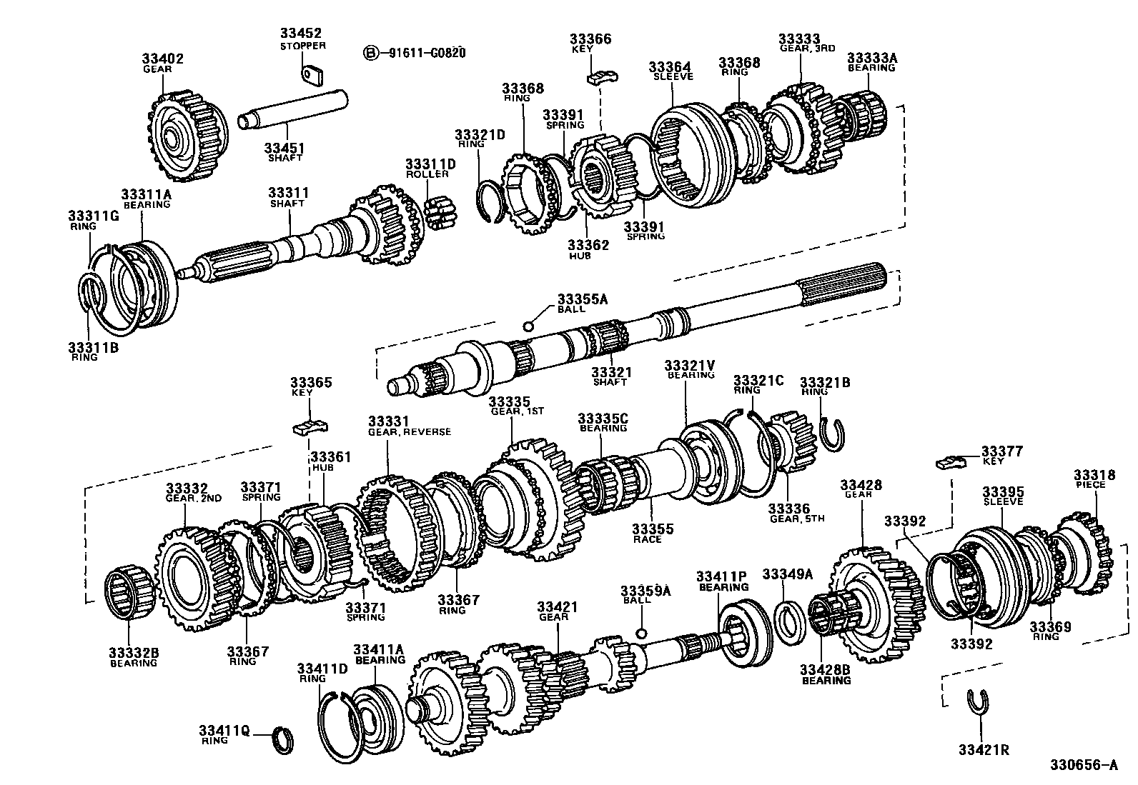 Toyota HILUX 变速器齿轮(MTM) EPC diagram — 330656A