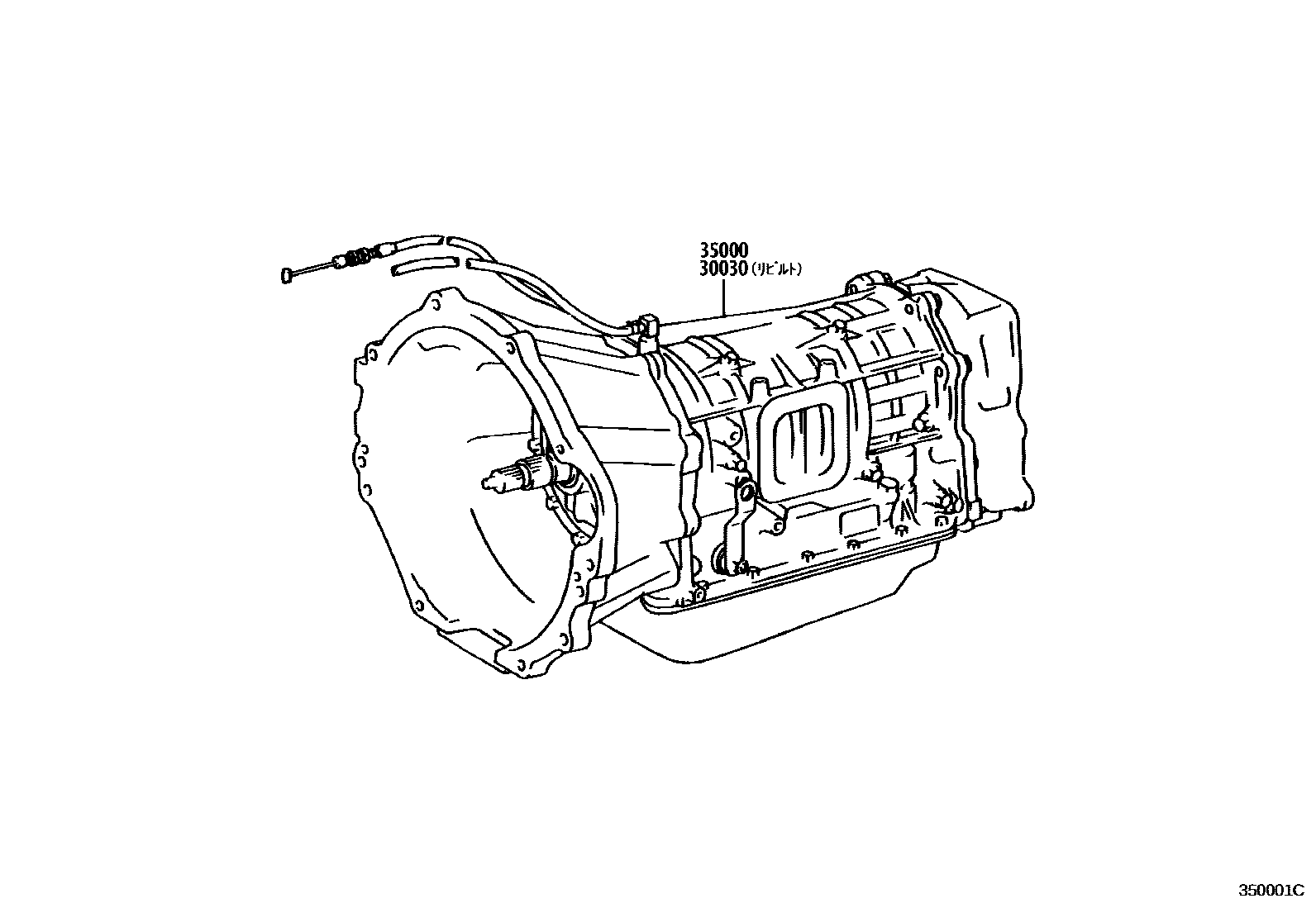 Toyota HILUX 传动桥或变速器总成和衬垫组件(ATM) EPC diagram — 350001C