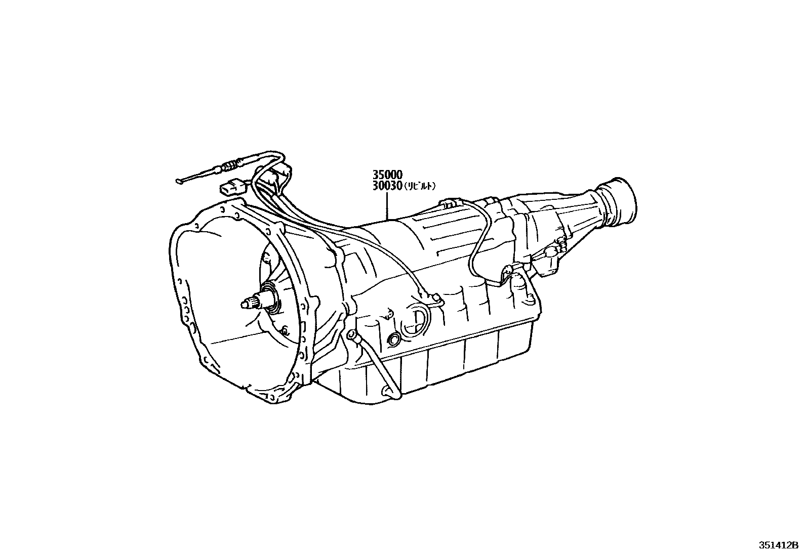 Toyota HILUX 传动桥或变速器总成和衬垫组件(ATM) EPC diagram — 351412B