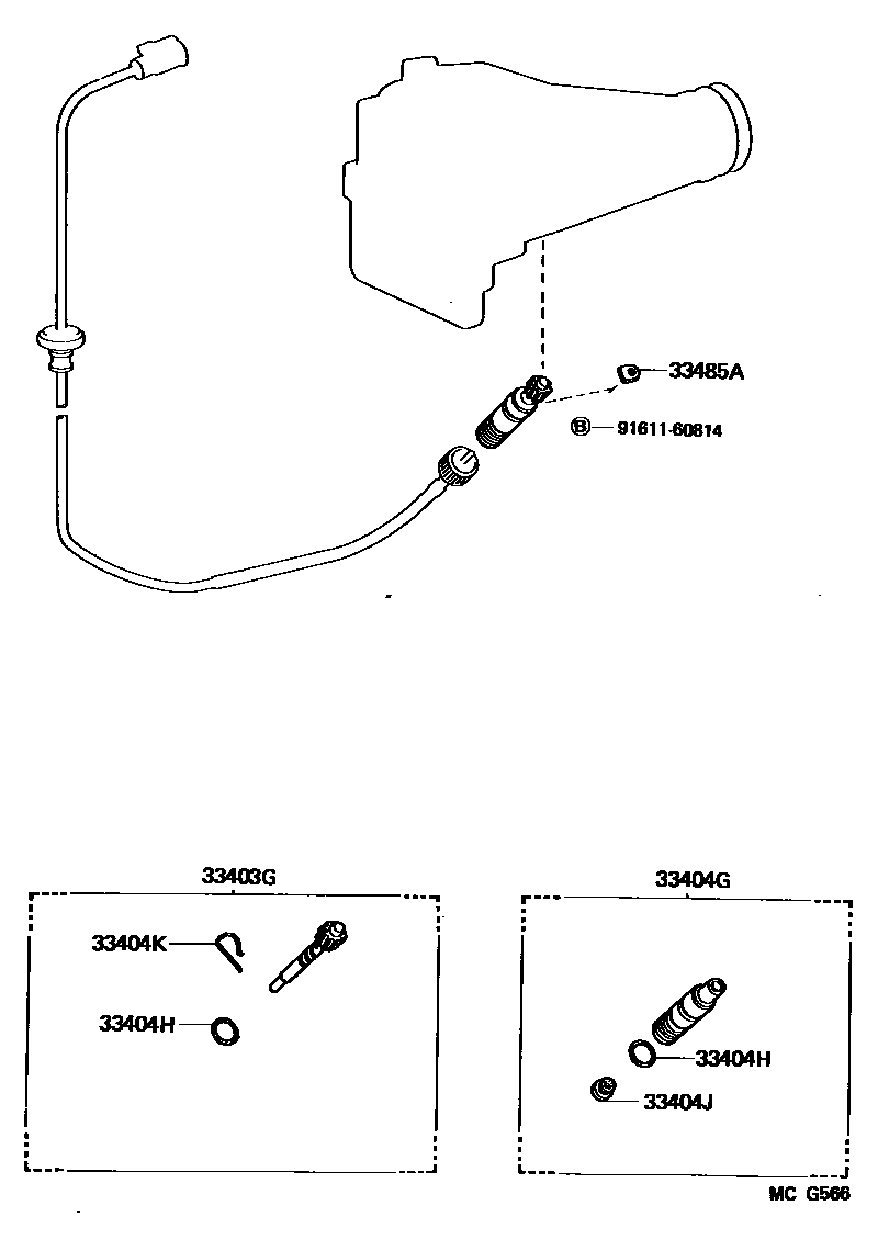 Toyota HILUX 速度表从动齿轮(ATM) EPC diagram — MCG566
