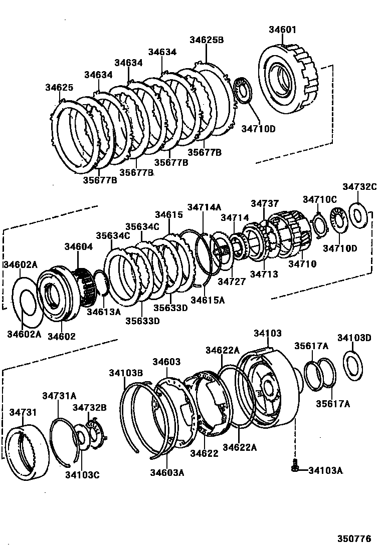 Toyota HILUX 超速档齿轮(ATM) EPC diagram — 350776