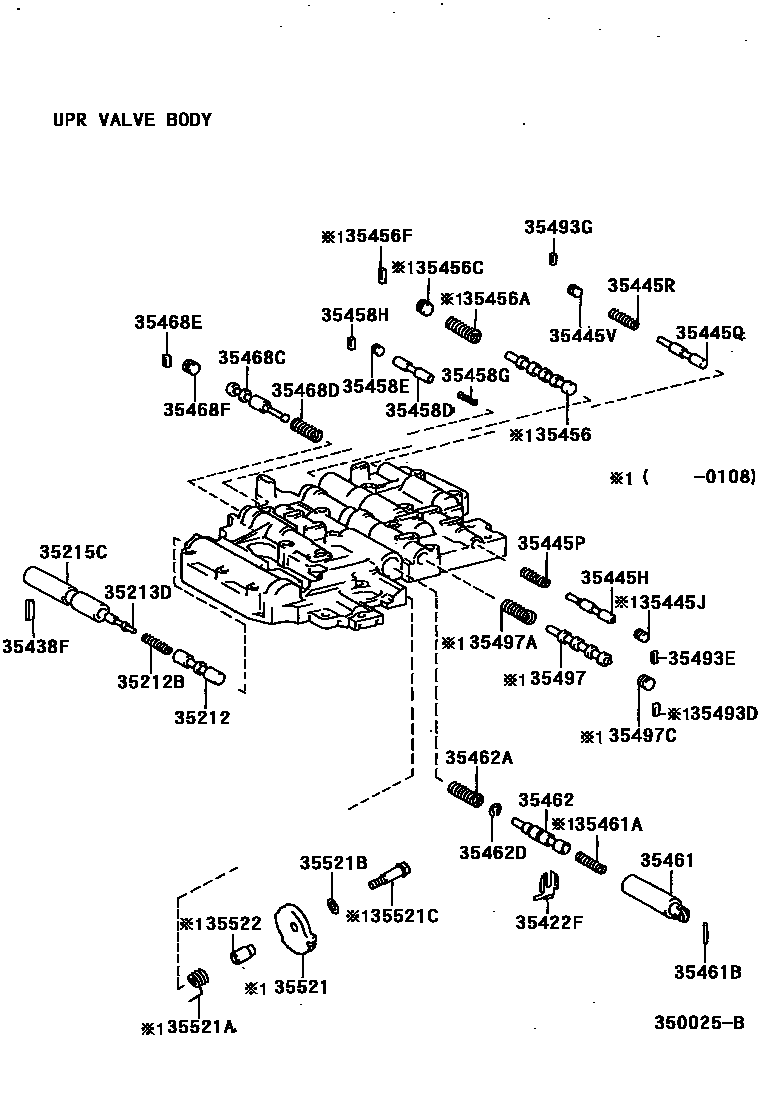 Toyota HILUX 阀体和滤油网(ATM) EPC diagram — 350025B