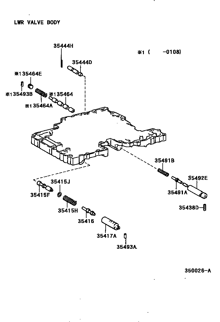 Toyota HILUX 阀体和滤油网(ATM) EPC diagram — 350026A