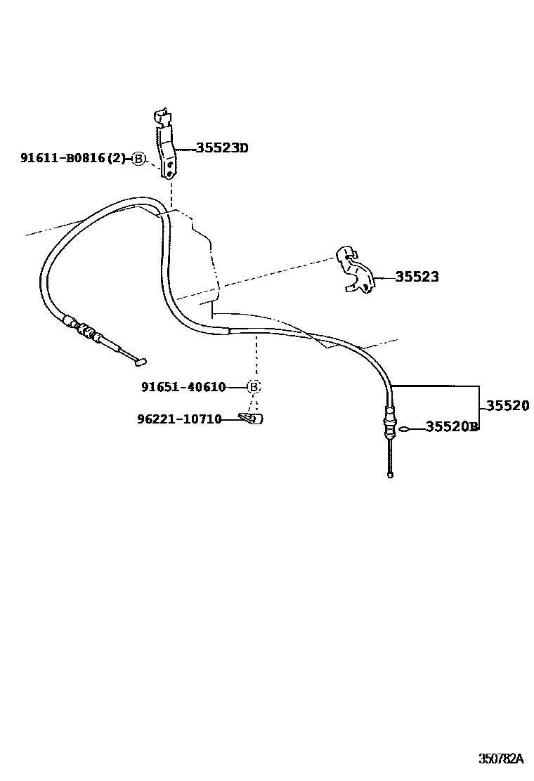 Toyota HILUX 节气阀连杆和阀杆(ATM) EPC diagram — 350782A