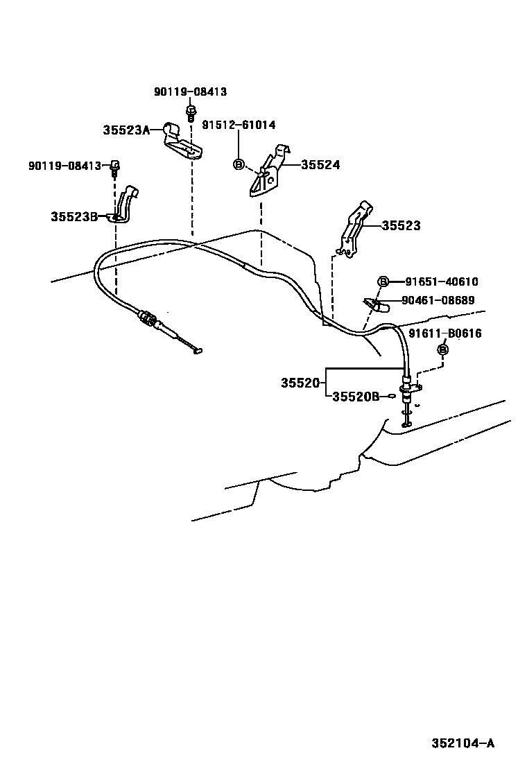 Toyota HILUX 节气阀连杆和阀杆(ATM) EPC diagram — 352104A