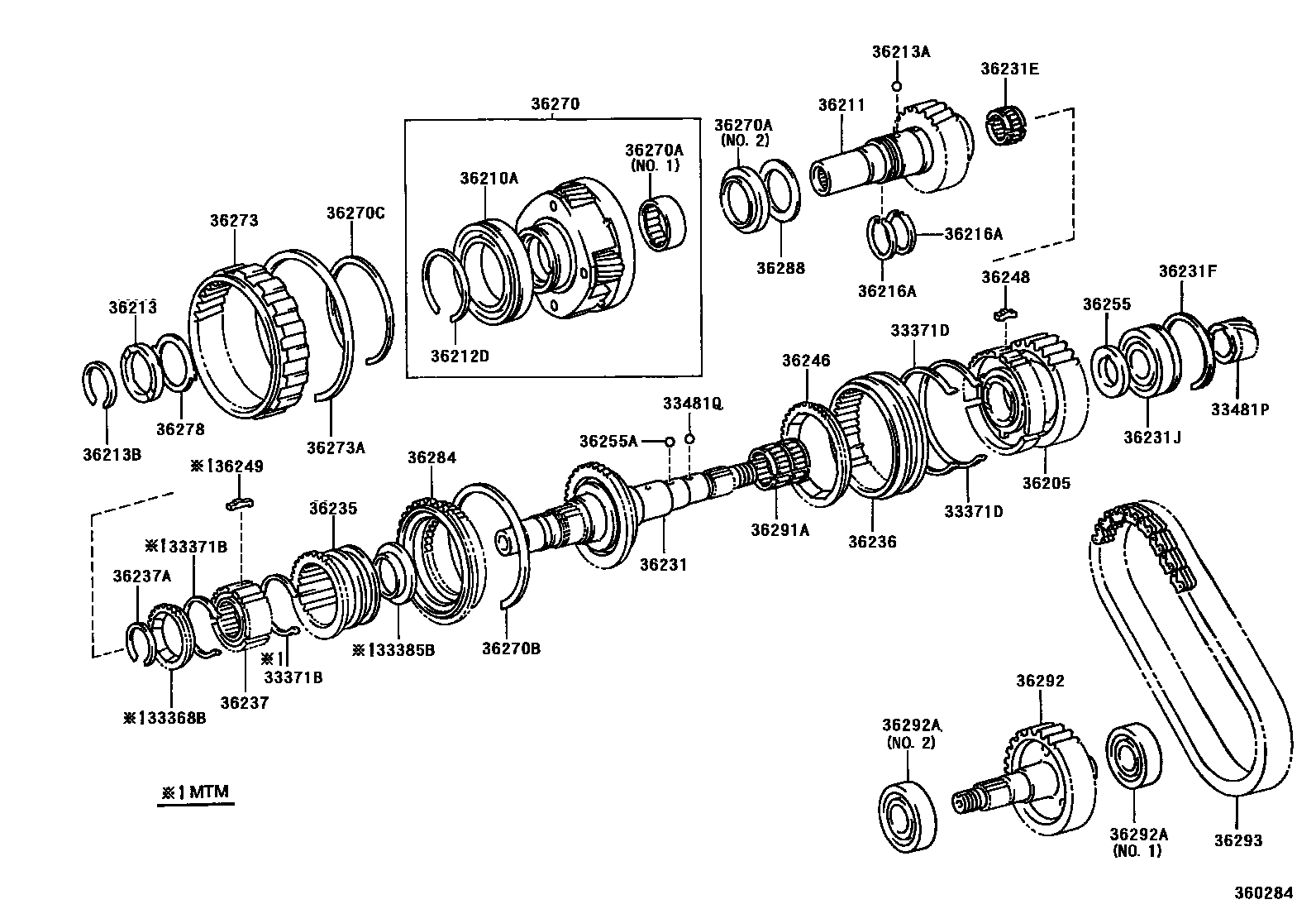 Toyota HILUX Transfer Gear EPC diagram — 360284