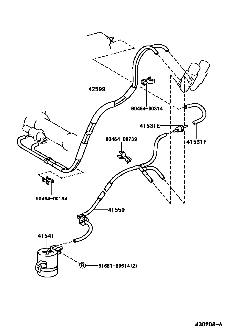 Toyota HILUX 前桥壳和差速器 EPC diagram — 430208A