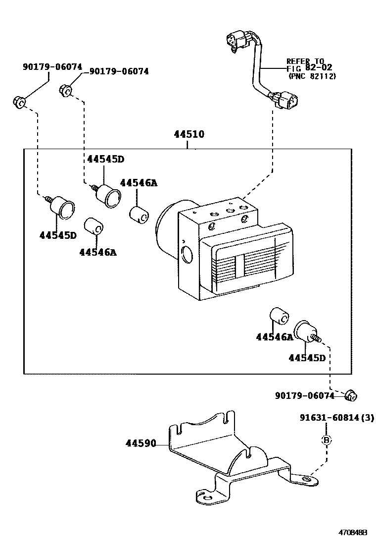 Toyota HILUX 制动配管和卡箍 EPC diagram — 470848B