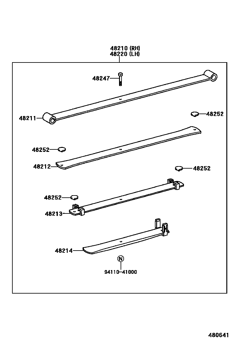Toyota HILUX Rear Spring & Shock Absorber EPC diagram — 480641