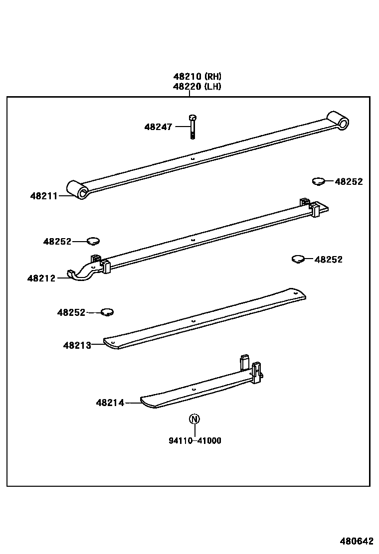 Toyota HILUX Rear Spring & Shock Absorber EPC diagram — 480642